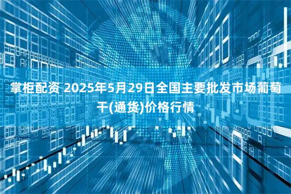 掌柜配资 2025年5月29日全国主要批发市场葡萄干(通货)价格行情