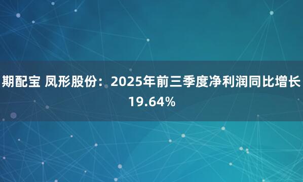 期配宝 凤形股份：2025年前三季度净利润同比增长19.64%