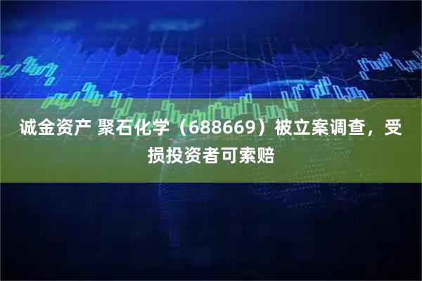 诚金资产 聚石化学（688669）被立案调查，受损投资者可索赔